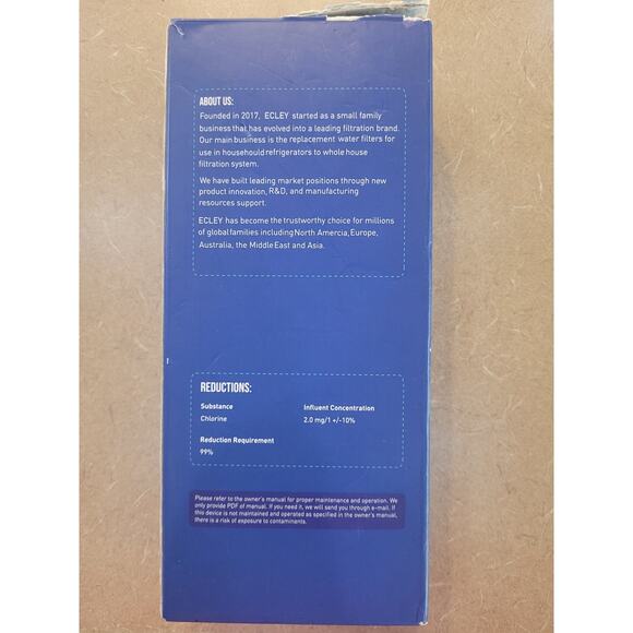 Ecley Refrigerator Water Filter Model EC-01 New 2 Pack - Picture 2 of 5